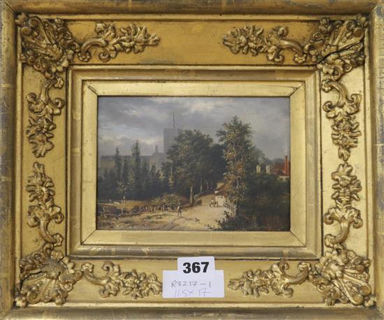 Early 19th century English School Church in a landscape 11.5 x 17cm